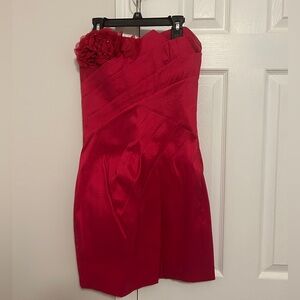 Elegant Red Strapless Dress